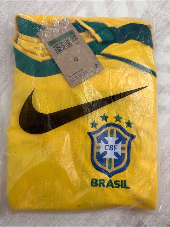 Nike Other - Nike Brasil CBF Dri-FIT Home Soccer Jersey Yellow Green NWT Men’s Large
